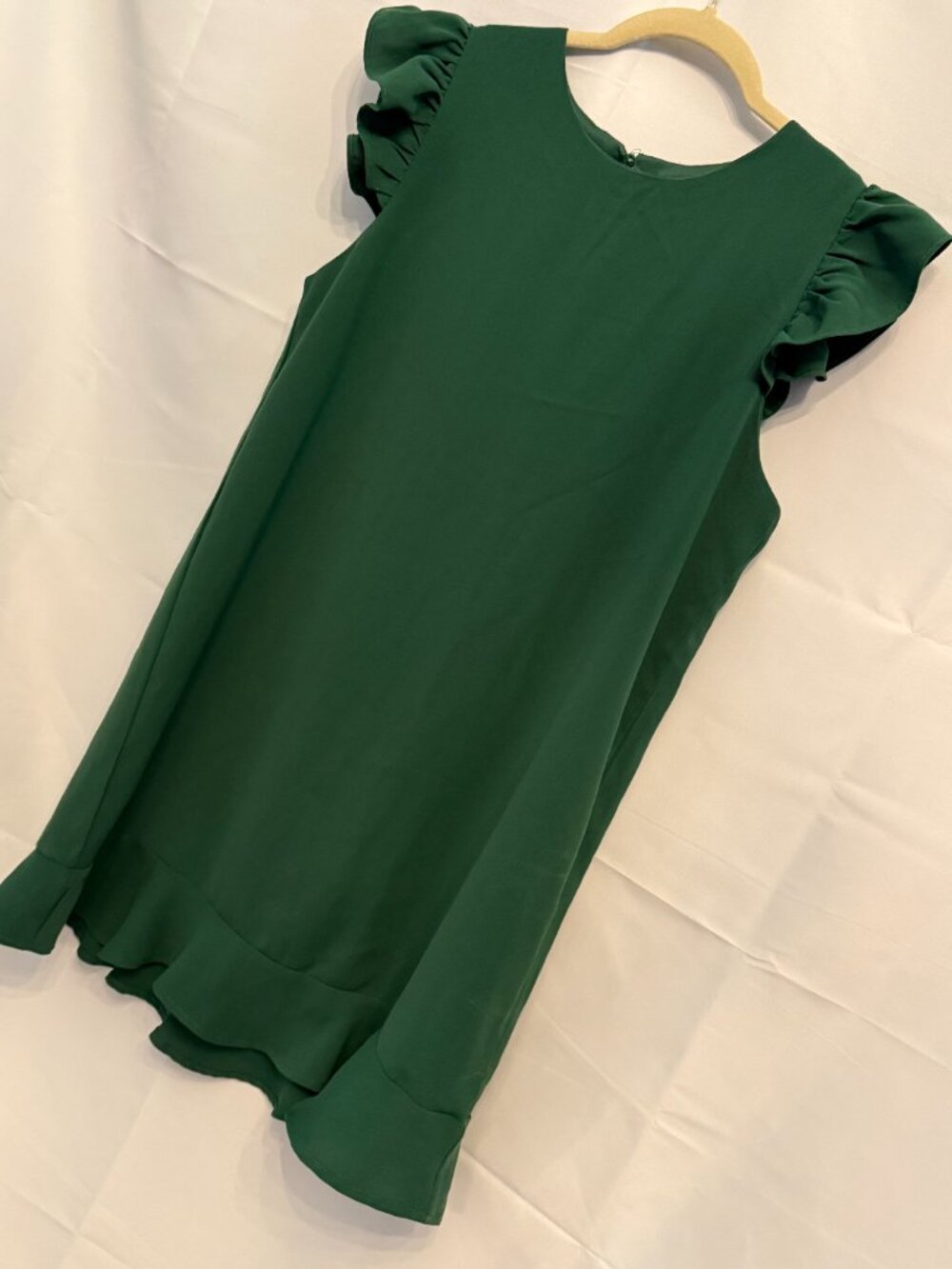 TCEC Emerald Green Sheer Midi Shift Dress (L)